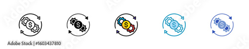 Operating Cash Flow  Icon Set Multiple Style Collection