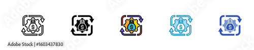 Working Capital  Icon Set Multiple Style Collection