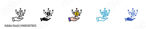 Revenue Stream  Icon Set Multiple Style Collection