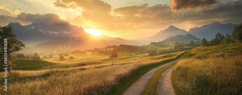 In the mountains of Pieniny / Tatras, Slovakia, lies a beautiful summer panoramic landscape