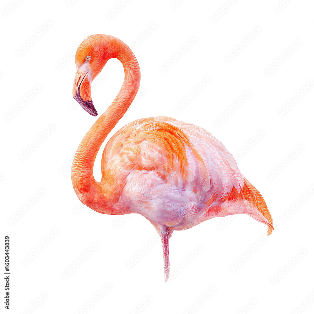 Fototapeta premium Flamingo, vibrant colors, abstract style