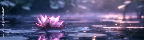 The dreamy scene of a pink lotus flower floating on water is a quintessential representation of an abstract zen wallpaper, embodying the qualities of serenity, tranquility, and a soothing background