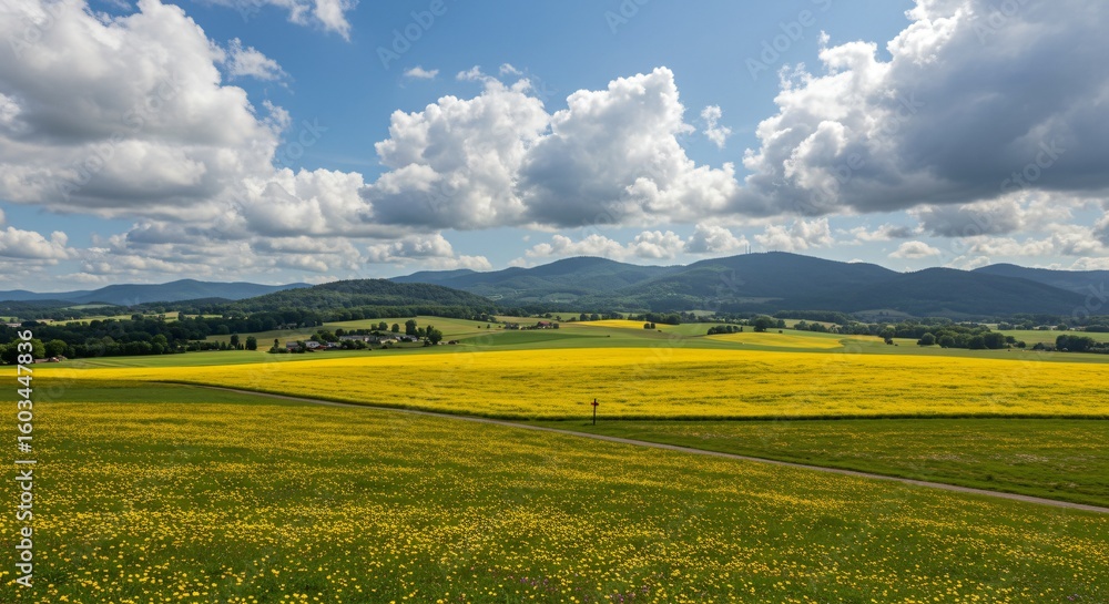 Fototapeta premium a field of yellow flowers