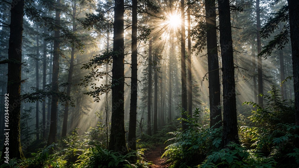 Obraz premium morning in the forest