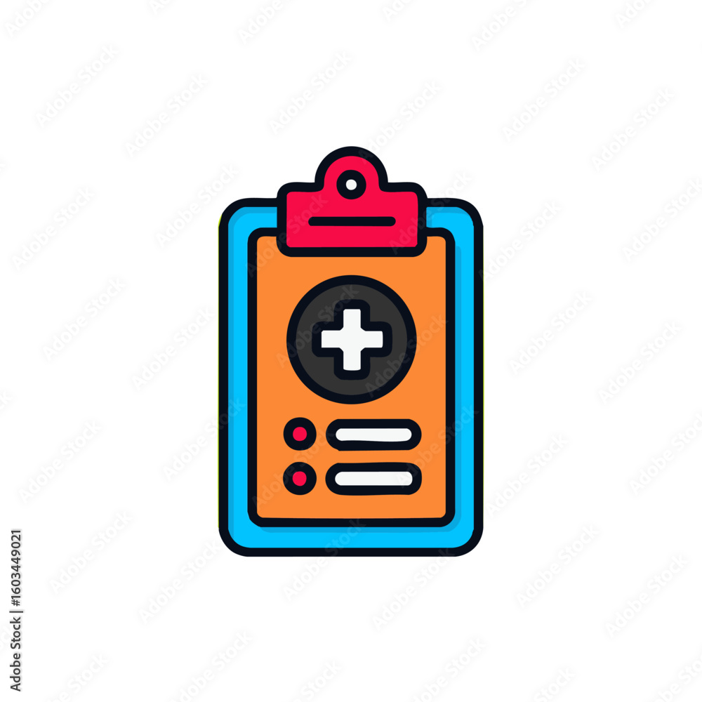 Medical clipboard health record report vector icon Medical clipboard health record report vector icon