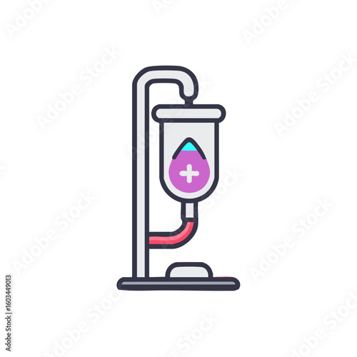 Blood transfusion iv drip medical healthcare illustration vector icon