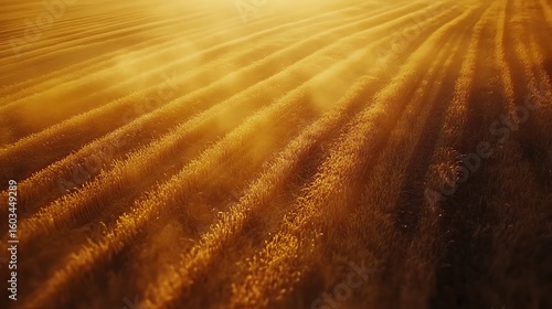 Golden Wheat Field Sunset Dust Wind Blowing