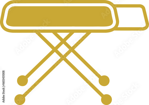 Simple golden outline of a vintage baby bassinet
