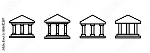 Bank icon logo design. Bank sign and symbol, museum, university