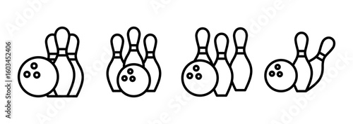 Bowling icon logo design. bowling ball and pin sign and symbol.