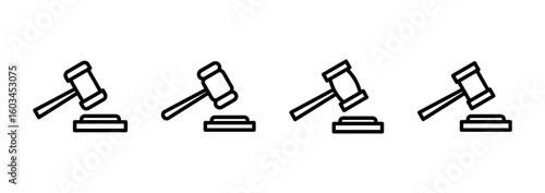 Gavel icon logo design. judge gavel sign and symbol. law icon. auction hammer