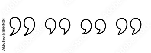 Quote icon logo design. Quotation mark sign and symbol