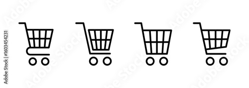 Shopping icon logo design. Shopping cart sign and symbol. Trolley icon
