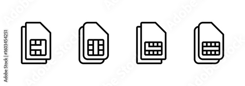 Sim card icon logo design. dual sim card sign and symbol