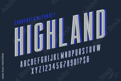 Original alphabet design, bold and condensed characters set.