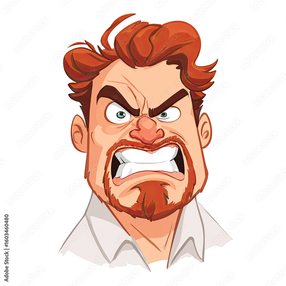 Angry cartoon man's face Angry cartoon man's face
