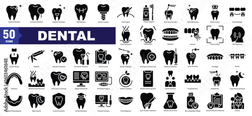 Dental Glyph Icon Set