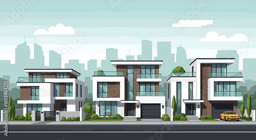 Modern architectural homes with stylish design and luxury appeal.