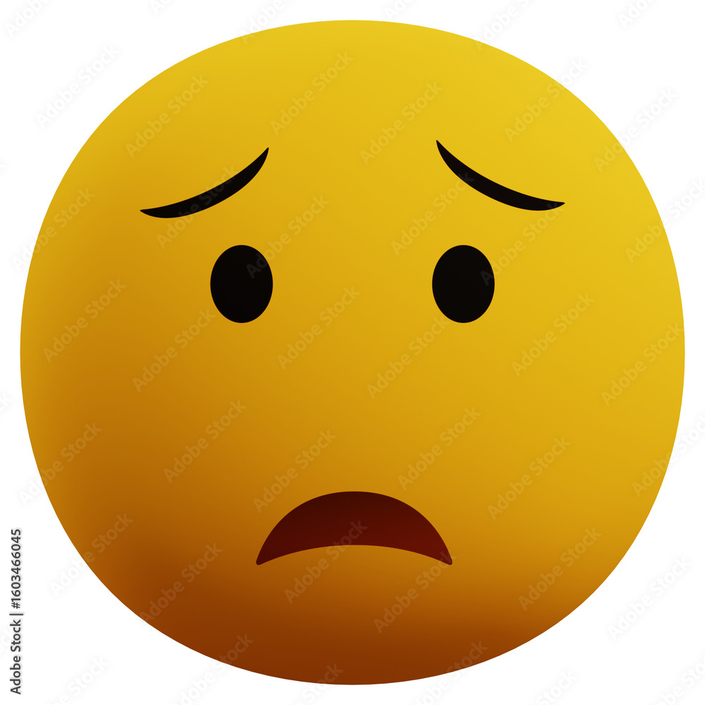 Fototapeta premium anxious emoticon 3D