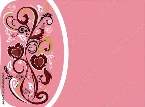 floral, abstract, pattern, flower, design, illustration, swirl, black, leaf, decoration, art, ornament, nature, wallpaper, vector, decorative, scroll, plant, card, texture, curl, ornate, red