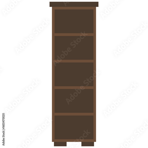 Slim Brown Standing Bookshelf