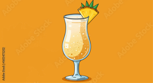 Piña Colada Cocktail with Pineapple – Tropical Summer Drink Art