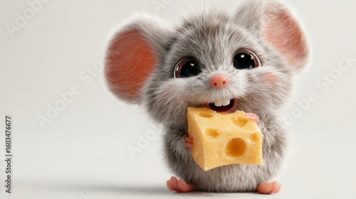 Cute Mouse Nibbling Cheese/チーズを食べる可愛いネズミ7
