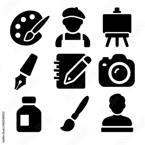 Creative Art and Artist Tools Icon Set