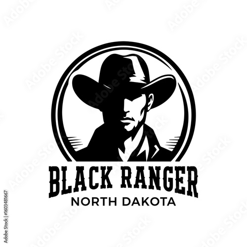 vector logo illustration of a cowboy or ranger