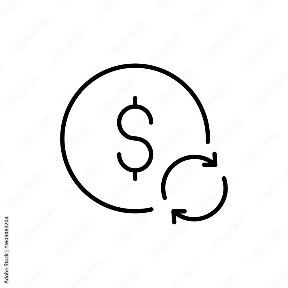 Vector line icon related to cash flow. Perfect Line. Editable Stroke. Vector line icon related to cash flow. Perfect Line. Editable Stroke.