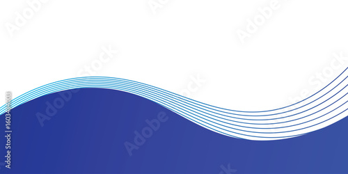 Frame of header, separator blue shape for website. Curve lines and wave divider. Eps 10.