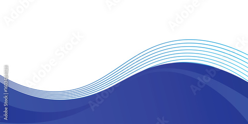 Frame of header, separator blue shape for website. Curve lines and wave divider. Eps 10.