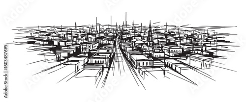 palestine cityscape tall building engraving sketch vector illustration