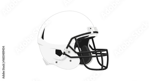 A White Football Helmet Displayed in High Resolution is Perfect for Stock Photography and Art 150 Character