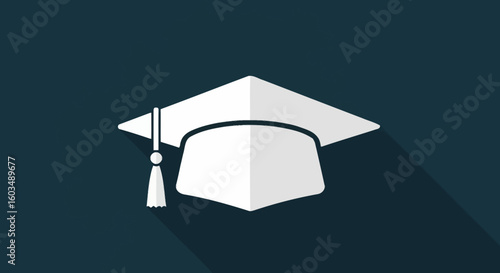 Academic Achievement: Minimalist Graduation Cap Symbolizing Higher Education Success