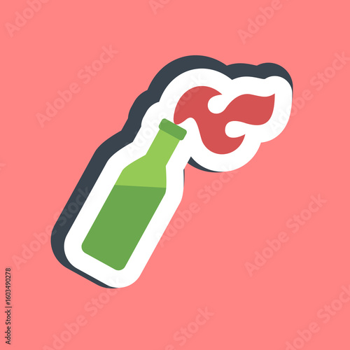 Sticker molotov cocktails. Military and war elements.