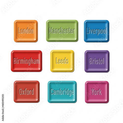 set of colorful buttons