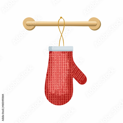 Kitchen glove hanging – Oven mitt on a wall hook.
