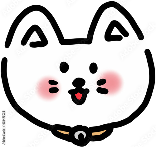 방긋 웃는 고양이 얼굴 일러스트 (Smiling Cat Face Illustration)