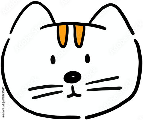심플 고양이 얼굴 일러스트 (Simple Cat Face Illustration)