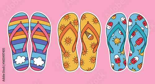 flip flops on a beach