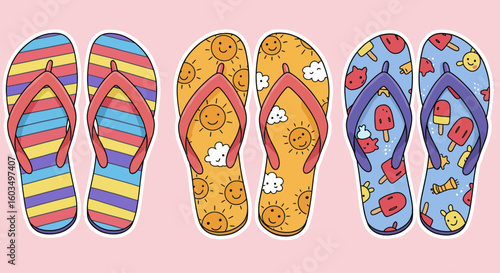 flip flops on a beach