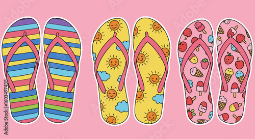flip flops on a beach