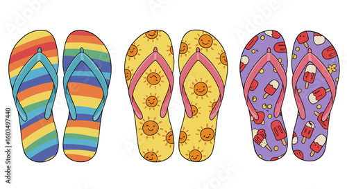 flip flops on a beach