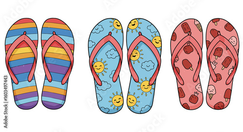 flip flops on a beach