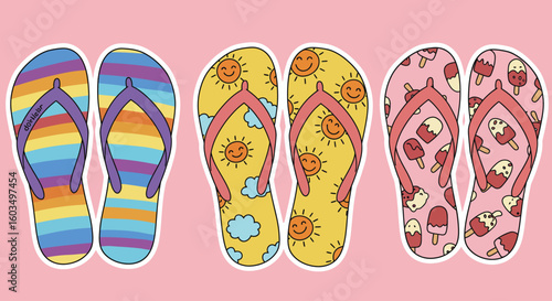 flip flops on a beach