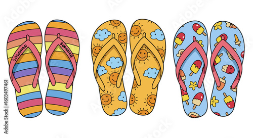 flip flops on a beach