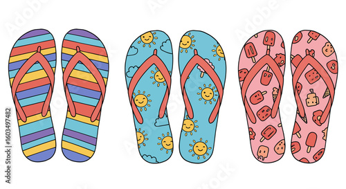 flip flops on a beach
