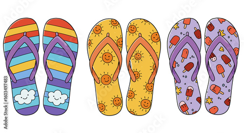 flip flops on a beach