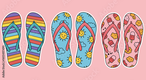 flip flops on a beach